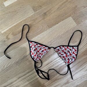 Tory Burch Red and Black Bikini Top. Gently used. It is reversible.